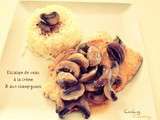 Escalopes de veau à la crème & aux champignons de Paris