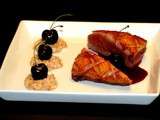 Filets de canard aux cerises, jus réduit de Banyuls et risotto d'épeautre... Maintenant ça suffit