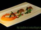 Joues de lotte aux noisettes, crème de courge butternut à l'huile de noisette, émulsion vanillée et jus de viande réduit... Coup de foudre à intermarché