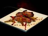 Magret de canard rôti, premières asperges, artichauts poivrades et potimarron rôti au sirop d'érable et pavot, échalotes confites et sa réduction de Porto.... Le canard entre deux saisons
