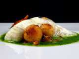 Turbot aux oursins et épinard