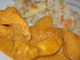 Curry rouge au poulet et riz thaï vegetarien