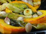 Citrouille et légumes rôtis au four