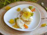 Dessert estival : abricot, huile d’olive et pissenlit