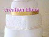 Wedding cake blanc nacré