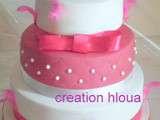 Wedding cake fushia et blanc