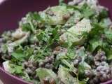 Salade légère aux lentilles et radis vert et noir
