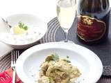 Agneau Korma & son Raïta Poire/Coriandre pour le 3ème grand concours Champagne en cuisine!