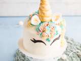 Gâteau Licorne arc-en-ciel {Rainbow cake Licorne}