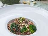 Risotto en Rouge & Vert {Riz rouge de Camargue, Brocoli et Amandes}