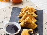 Samoussas de Crêpes aux Agrumes & Sauce Chocolat