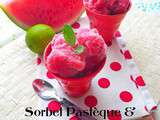 Sorbet Pastèque & Framboises façon Mojito! {Citron vert, Rhum & Menthe}
