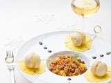 Sphères de foie gras, Ananas & Crumble Pain d'épice {On prépare Noël #6 ◊ Idée Entrée}