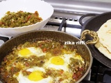 Hmiss typique bônois- chakchouka de légumes grillés et mijotés aux œufs