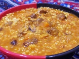 Mhamssa jéria bel gueddid- soupe de petits plombs à la viande sechée- fèves et févettes sechées et pois chiches