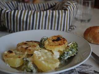 Gratin aux brocolis et pomme de terre