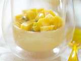 Crème à la citronnelle au fruit exotique et tuile au yuzu
