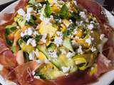 Salade estivale de courgettes fruits jambon et feta, une recette facile