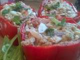 Poivrons rouges farcis à la salade de thon