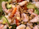 Salade croquante aux crevettes nordiques, vinaigrette asiatique