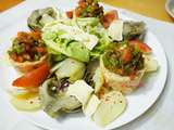 Salade composée / riz au thon-artichauts-fenouil et salade grillée (slata mechouia)