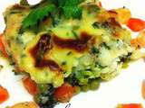 Gratin de légumes aux crevettes et filets de poisson