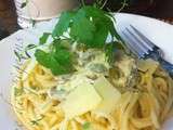 Spaghettis au Poulet, Olives et Champignons....ou Comment Recycler un Reste