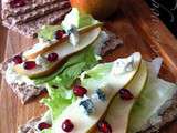 Tartines aux Poires et Roquefort
