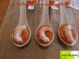 Crème de poivrons et Chorizo aux langoustines