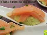 Cuillères de Saumon fumé & purée de Pois cassés