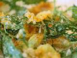 Tempura de fleurs de courgette et feuilles de moutarde