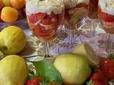 Verrine Malacucina aux fraises corses , brocciu et confiture de clémentine et noisette corse