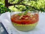 Crémeux de courgettes, fondue de tomate crue et cuite