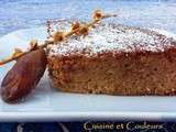 Gâteau fondant à la crème de dattes & amandes