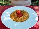Risotto à   l'eau de tomates  , safran & poivre rouge cambodia