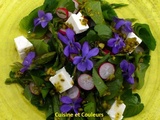 Salade follette aux violettes ( fleurs & feuilles )
