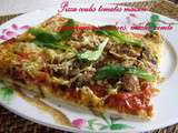 Pizza Coulis de tomates maison de cet été, champignons, endives, mâche et comté