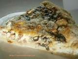 Pizza quiche lardons, champignons, gruyère (le 2 en 1)