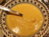 Soupe de poireaux, carottes et pomme de terre au curry