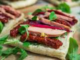 Bruschetta foie gras magret de canard tomates séchées idéale en toast pour les fêtes