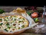 Tarte brocolis, fromages et noix