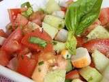Salade de tomate concombre au surimi  – 36kcal