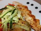 Blanc poulet et ses légumes en sauce