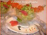 Salade de saumon fumé aux suprêmes de pamplemousse rose et avocat