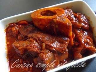 Jarret de boeuf à la sauce tomate