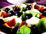 Salade figues/burrata aux raisin muscat