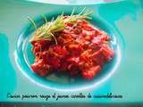 Caviar de poivrons rouges et carotte sauce balsamique