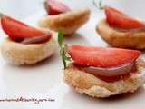 Craquelins Margely caramélisés aux fraises et caramel au beurre salé