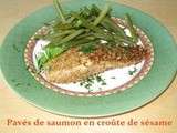 Pavés de saumon en croûte de sésame