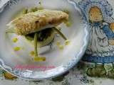 Purée de pomme de terre avec poisson et ses « pattes » de haricots